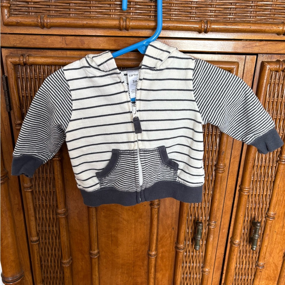 Carter's Kids Hoodie - Navy and White Stripes